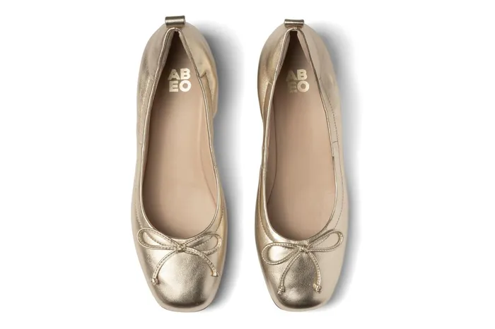 ABEO Footwear Cadence Bow Light Gold Leather Women Dress