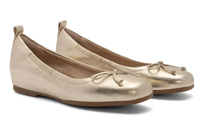 ABEO Footwear Cadence Bow Light Gold Leather Women Dress