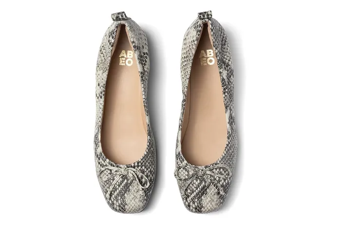 ABEO Footwear Cadence Bow Snake Print Leather Women Dress ABEO Footwear Cadence Bow Snake Print Leather Women Dress