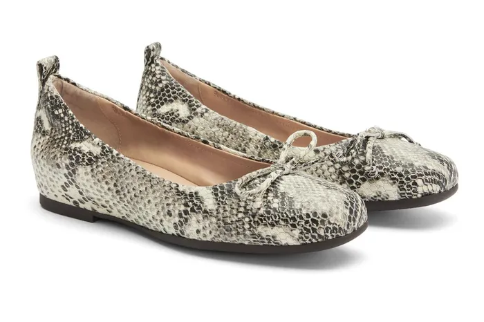 ABEO Footwear Cadence Bow Snake Print Leather Women Dress ABEO Footwear Cadence Bow Snake Print Leather Women Dress