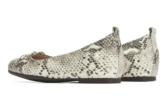 ABEO Footwear Cadence Bow Snake Print Leather Women Dress ABEO Footwear Cadence Bow Snake Print Leather Women Dress