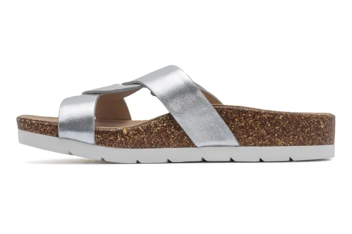 ABEO Footwear Lanai Slide Silver Women Sandals