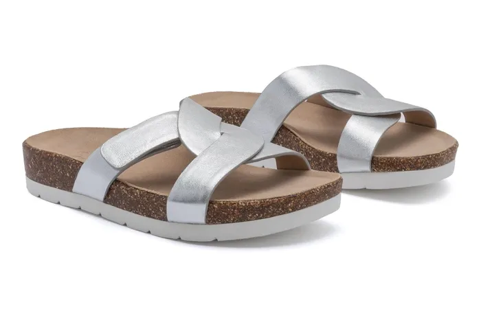 ABEO Footwear Lanai Slide Silver Women Sandals