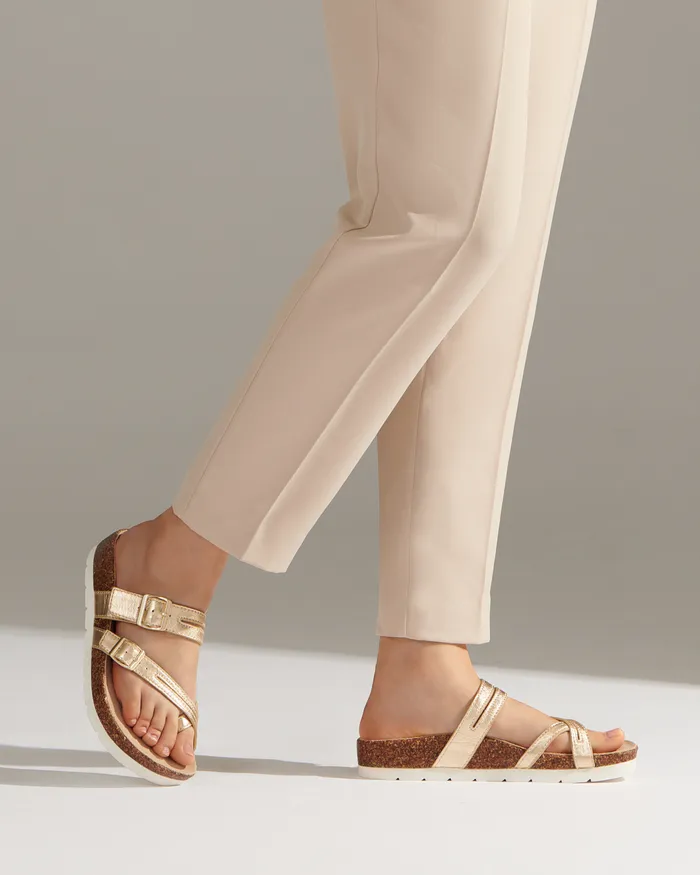 ABEO Footwear Lanai Thong Sandal Light Gold Women Sandals