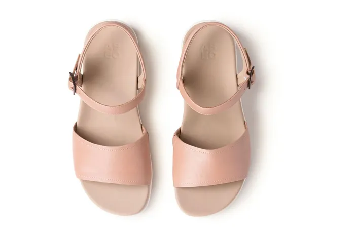 ABEO Footwear Solstice Buckle Sandal Rose Gold Leather Women Sandals ABEO Footwear Solstice Buckle Sandal Rose Gold Leather Women Sandals