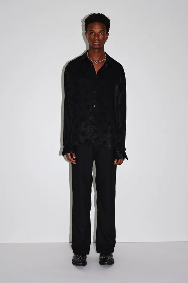 Adriel Jacquard 8211 Black Men Won Hundred Shirts