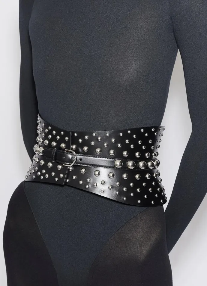 Alaa Belts NEO BUSTIER BELT STUDS IN CALFSKIN Black 8211 Women Alaa Belts NEO BUSTIER BELT STUDS IN CALFSKIN Black 8211 Women