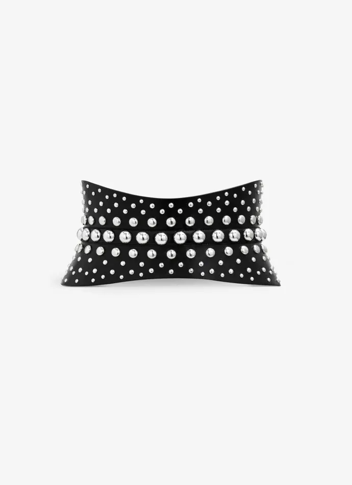 Alaa Belts NEO BUSTIER BELT STUDS IN CALFSKIN Black 8211 Women Alaa Belts NEO BUSTIER BELT STUDS IN CALFSKIN Black 8211 Women