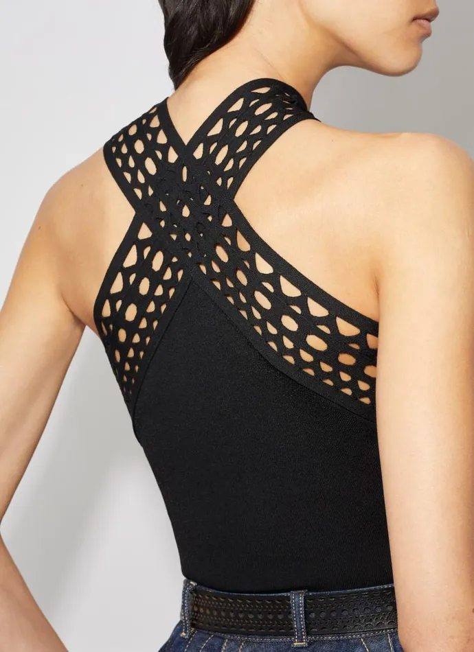 Alaa Bodysuits and Leggings CROSS NECK VIENNE BODY Black 8211 Women Alaa Bodysuits and Leggings CROSS NECK VIENNE BODY Black 8211 Women