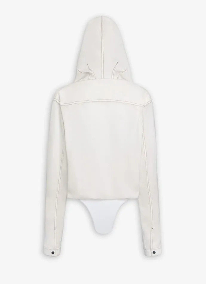 Alaa Bodysuits and Leggings HOODED BODY SHIRT White 8211 Women