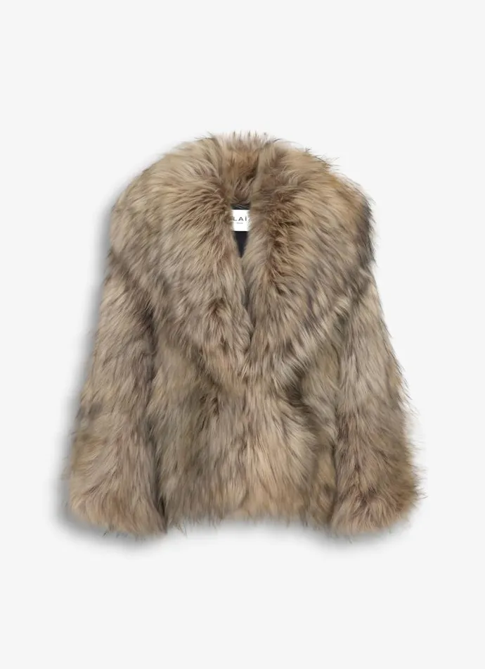 Alaa Coats and Jackets CROPPED SHEARLING COAT Sandblack 8211 Women