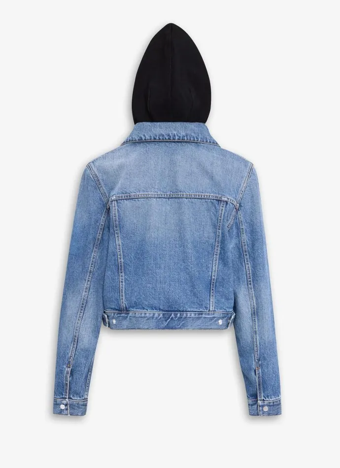 Alaa Coats and Jackets DENIM JACKET WITH KNITTED HOOD Bleu Vintage 8211 Women Alaa Coats and Jackets DENIM JACKET WITH KNITTED HOOD Bleu Vintage 8211 Women