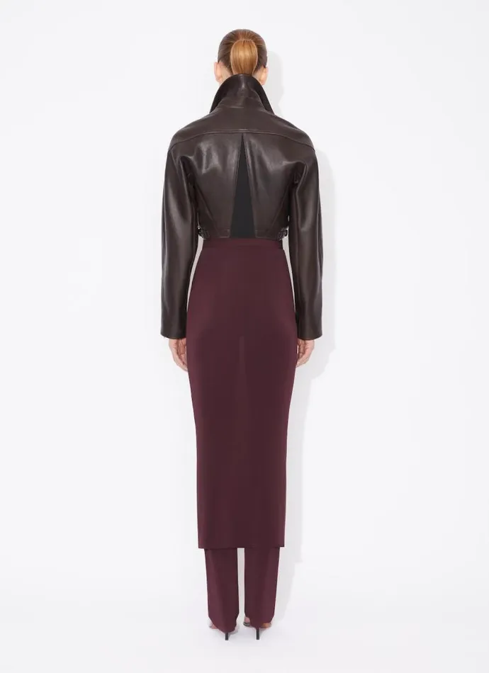 Alaa Coats and Jackets FADED NAPPA BIKER JACKET Ebony 8211 Women Alaa Coats and Jackets FADED NAPPA BIKER JACKET Ebony 8211 Women