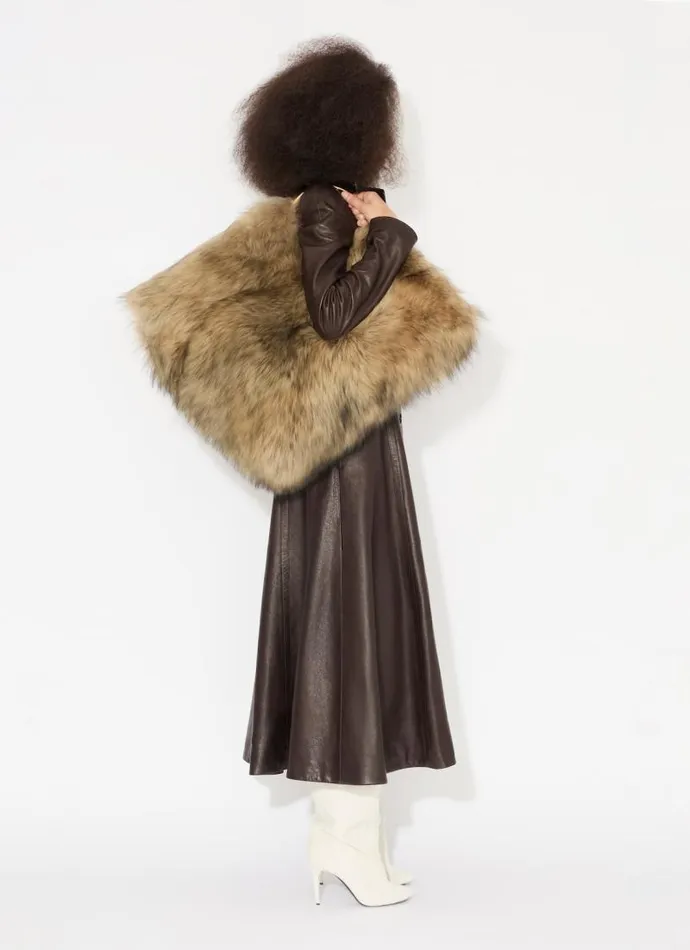 Alaa Coats and Jackets LONG FADED NAPPA COAT Black 8211 Women