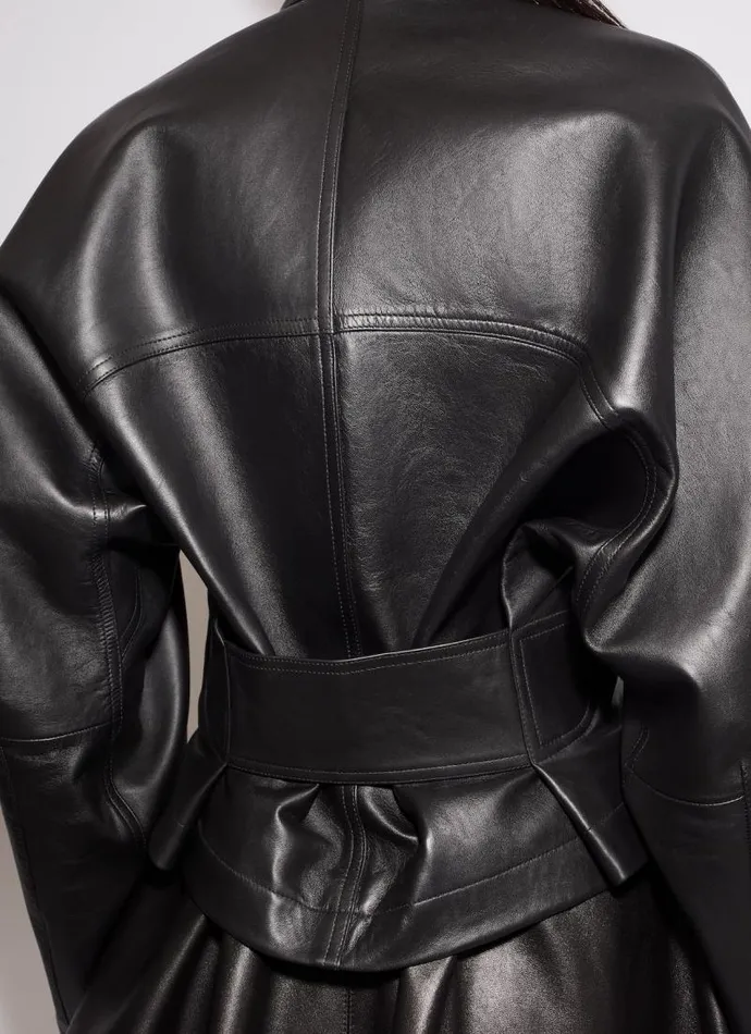 Alaa Coats and Jackets ROUND LEATHER JACKET Black 8211 Women Alaa Coats and Jackets ROUND LEATHER JACKET Black 8211 Women