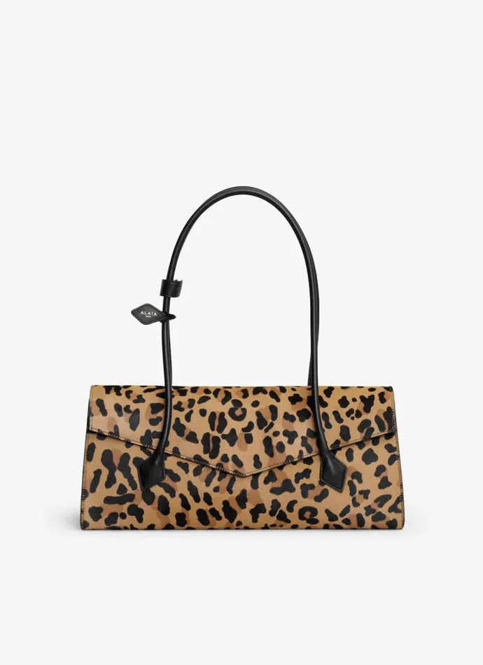 Alaa CrossBody Bags LE TECKEL FLAP TOTE BAG IN LEOPARD HAIRCALF Brown 8211 Women
