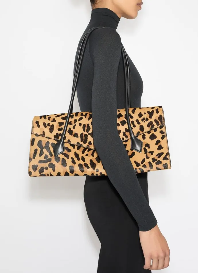Alaa CrossBody Bags LE TECKEL FLAP TOTE BAG IN LEOPARD HAIRCALF Brown 8211 Women