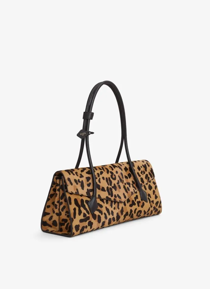Alaa CrossBody Bags LE TECKEL FLAP TOTE BAG IN LEOPARD HAIRCALF Brown 8211 Women
