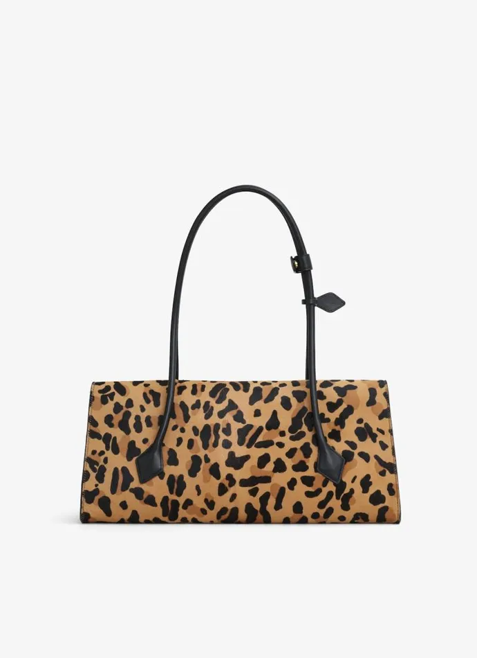Alaa CrossBody Bags LE TECKEL FLAP TOTE BAG IN LEOPARD HAIRCALF Brown 8211 Women