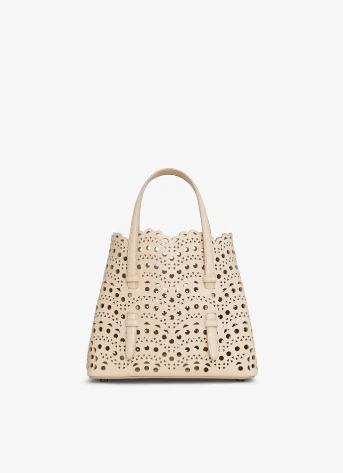 Alaa CrossBody Bags MINA 20 BAG IN VIENNE WAVE CALFSKIN Dune 8211 Women