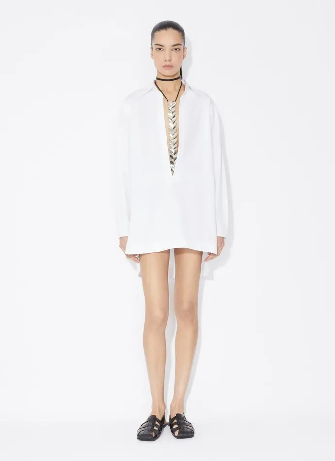 Alaa Dresses TUNIC SHIRT DRESS IN COTTON POPLIN White 8211 Women