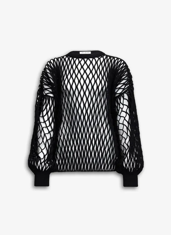 Alaa Jumpers and Cardigans MACRAM KNIT SWEATER Black 8211 Women