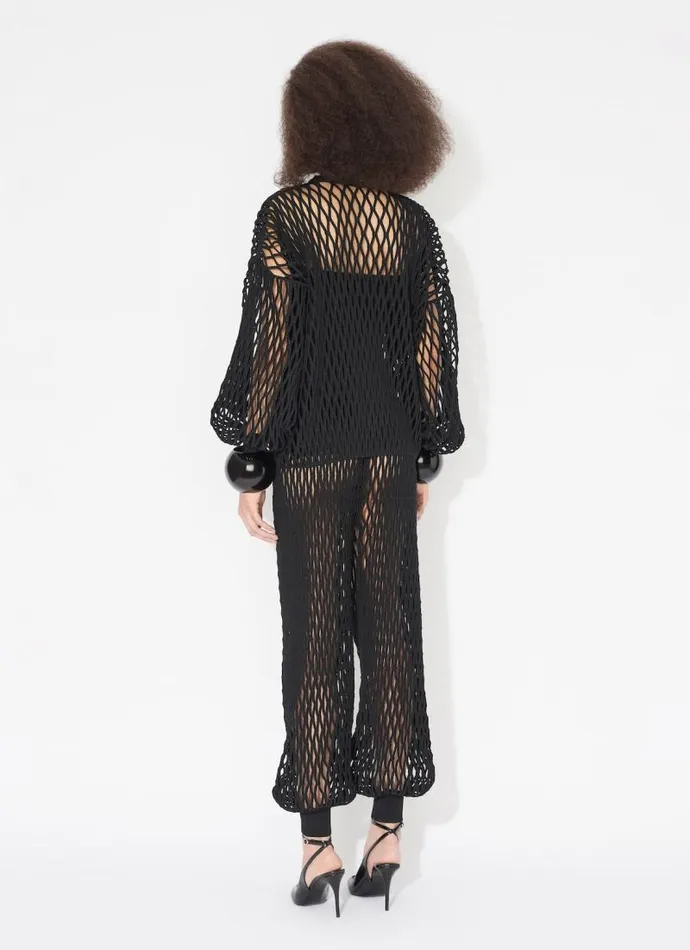 Alaa Jumpers and Cardigans MACRAM KNIT SWEATER Black 8211 Women Alaa Jumpers and Cardigans MACRAM KNIT SWEATER Black 8211 Women