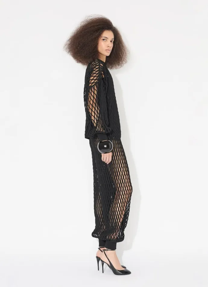 Alaa Jumpers and Cardigans MACRAM KNIT SWEATER Black 8211 Women Alaa Jumpers and Cardigans MACRAM KNIT SWEATER Black 8211 Women