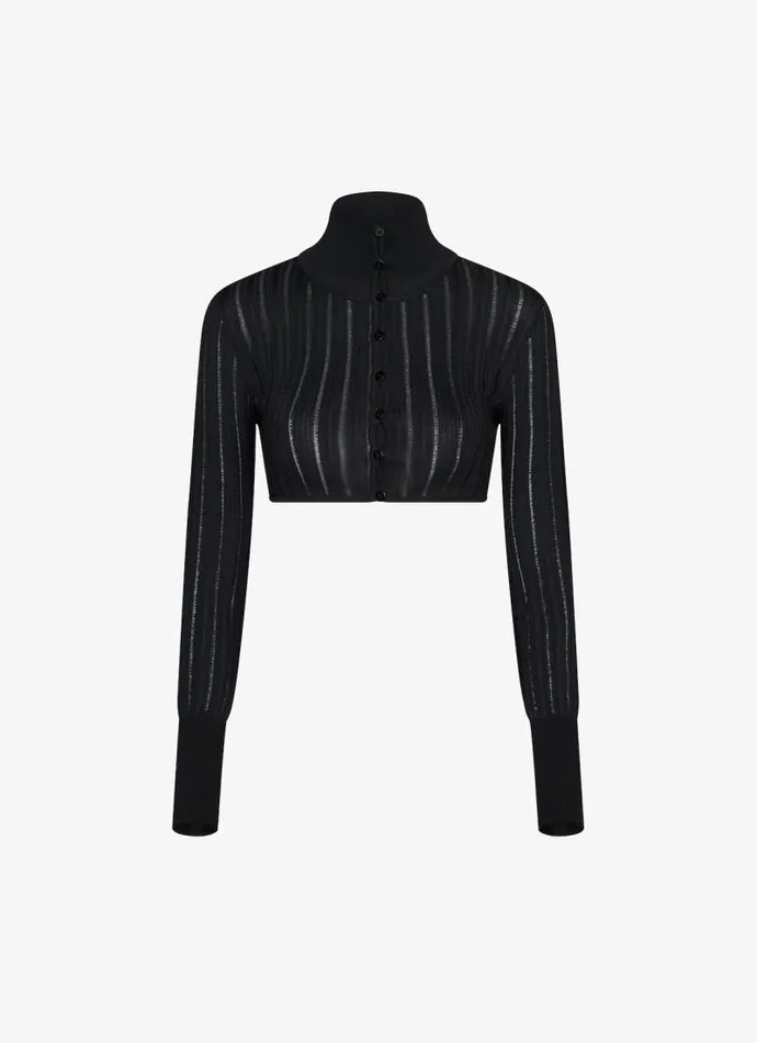 Alaa Jumpers and Cardigans Shiny Crinoline Cardigan Black 8211 Women