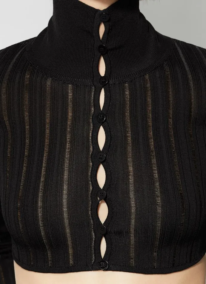 Alaa Jumpers and Cardigans Shiny Crinoline Cardigan Black 8211 Women