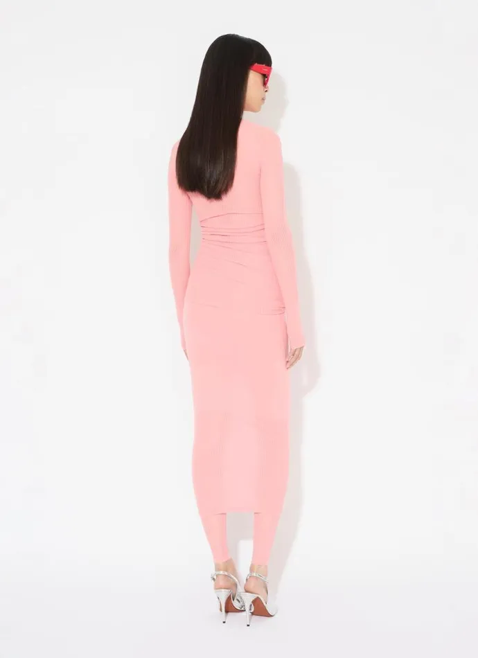 Alaa Knitwear FINE RIBBED KNIT LEGGINGS Pink 8211 Women