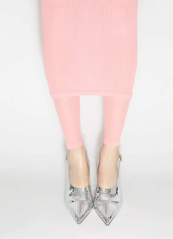 Alaa Knitwear FINE RIBBED KNIT LEGGINGS Pink 8211 Women