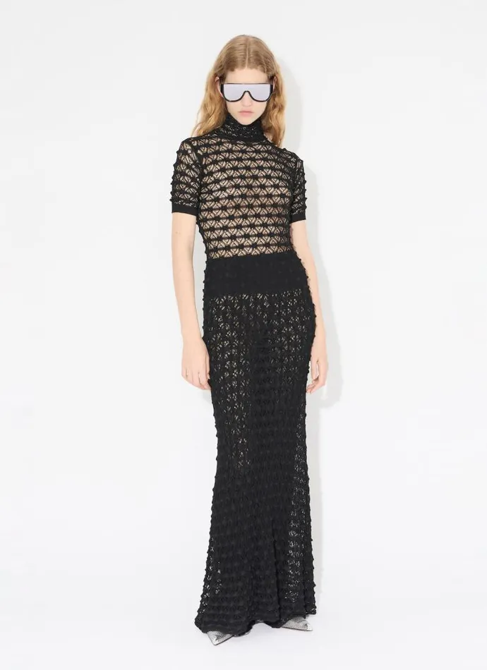 Alaa Knitwear LACE KNIT PANTS Black 8211 Women Alaa Knitwear LACE KNIT PANTS Black 8211 Women