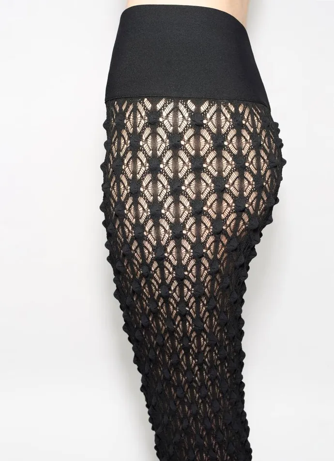 Alaa Knitwear LACE KNIT PANTS Black 8211 Women Alaa Knitwear LACE KNIT PANTS Black 8211 Women