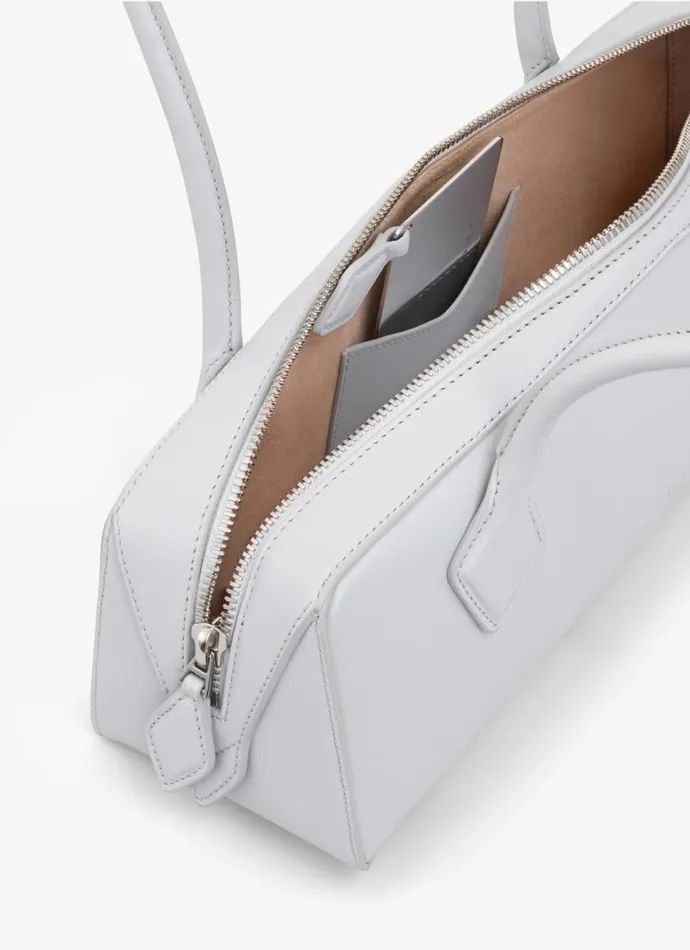 Alaa Le Teckel LE TECKEL MEDIUM BAG IN GOATSKIN Pearl 8211 Women