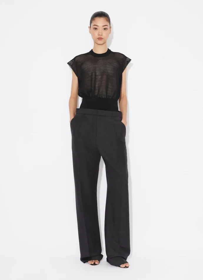 Alaa Pants and Shorts TAILORED TROUSERS WITH KNIT BAND Dark Grey 8211 Women Alaa Pants and Shorts TAILORED TROUSERS WITH KNIT BAND Dark Grey 8211 Women