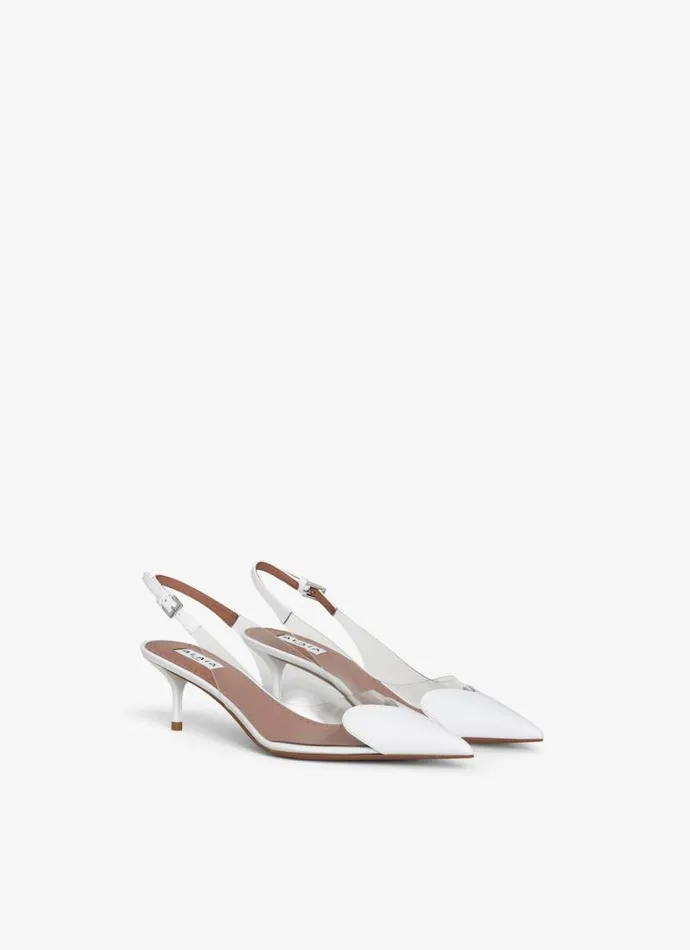 Alaa Sandals LE CUR SLINGBACKS IN PATENT LAMBSKIN White 8211 Women Alaa Sandals LE CUR SLINGBACKS IN PATENT LAMBSKIN White 8211 Women