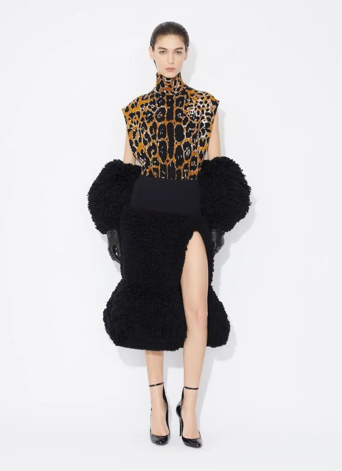 Alaa Skirts SLIT SKIRT IN KNITTED FUR Black 8211 Women Alaa Skirts SLIT SKIRT IN KNITTED FUR Black 8211 Women