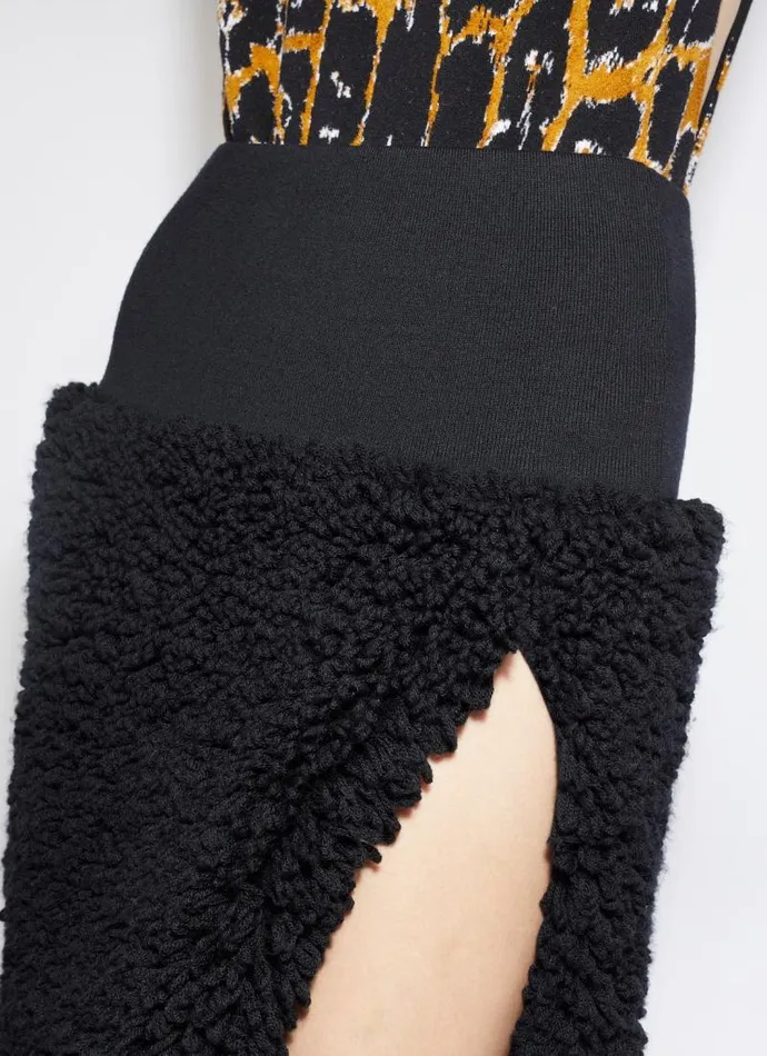 Alaa Skirts SLIT SKIRT IN KNITTED FUR Black 8211 Women Alaa Skirts SLIT SKIRT IN KNITTED FUR Black 8211 Women