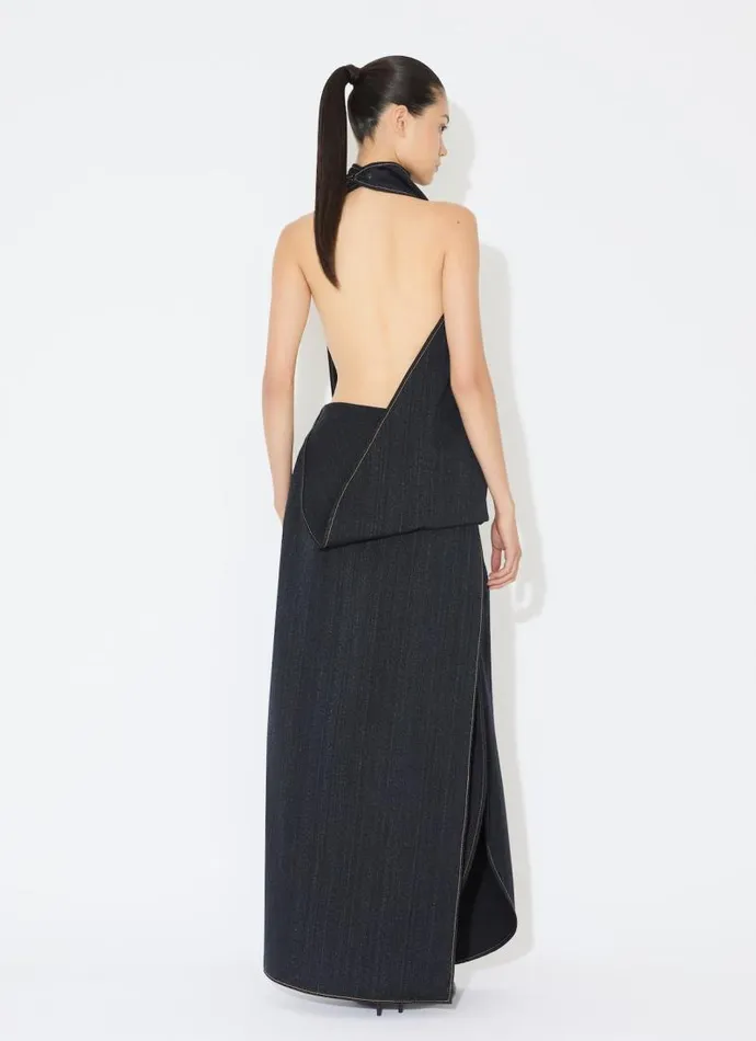 Alaa Tops and Shirts ASYMMETRICAL CAPE TOP IN WOOL DENIM Night Blue 8211 Women Alaa Tops and Shirts ASYMMETRICAL CAPE TOP IN WOOL DENIM Night Blue 8211 Women
