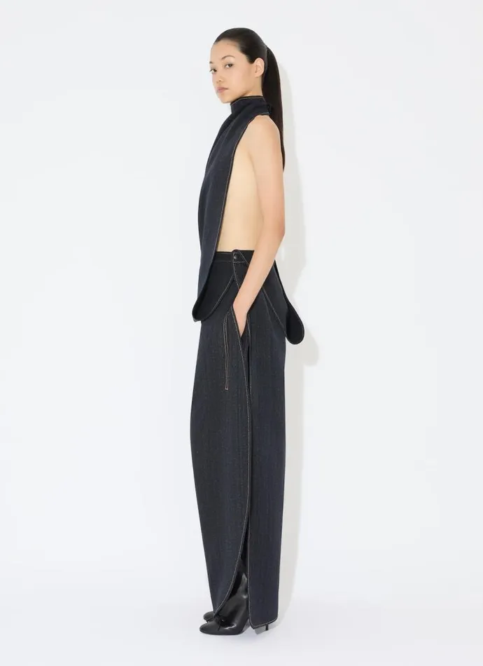 Alaa Tops and Shirts ASYMMETRICAL CAPE TOP IN WOOL DENIM Night Blue 8211 Women Alaa Tops and Shirts ASYMMETRICAL CAPE TOP IN WOOL DENIM Night Blue 8211 Women
