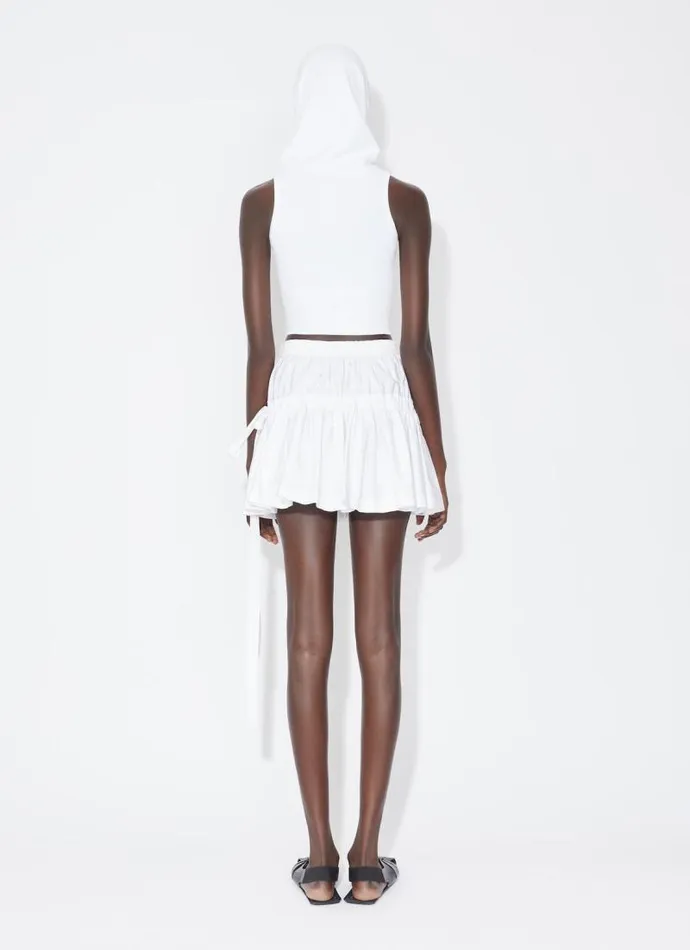 Alaa Tops and Shirts HOODED KNIT CROP TOP White 8211 Women