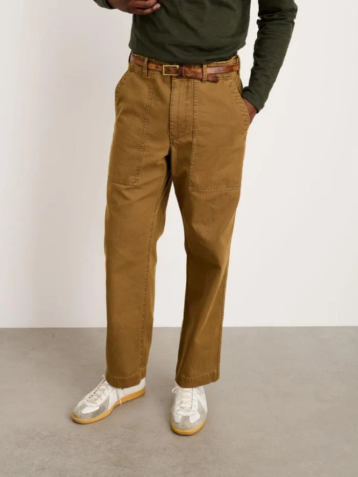Alex Mill Pants Field Pant In Herringbone Dark Khaki 8211 Men