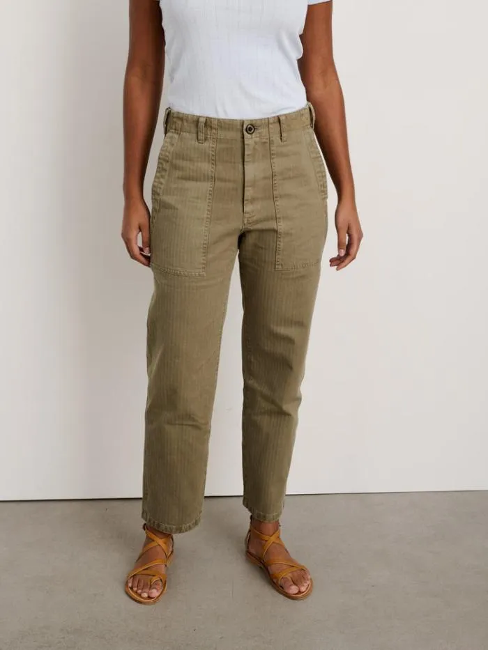 Alex Mill Pants Neil Pant In Herringbone Vintage Olive 8211 Women