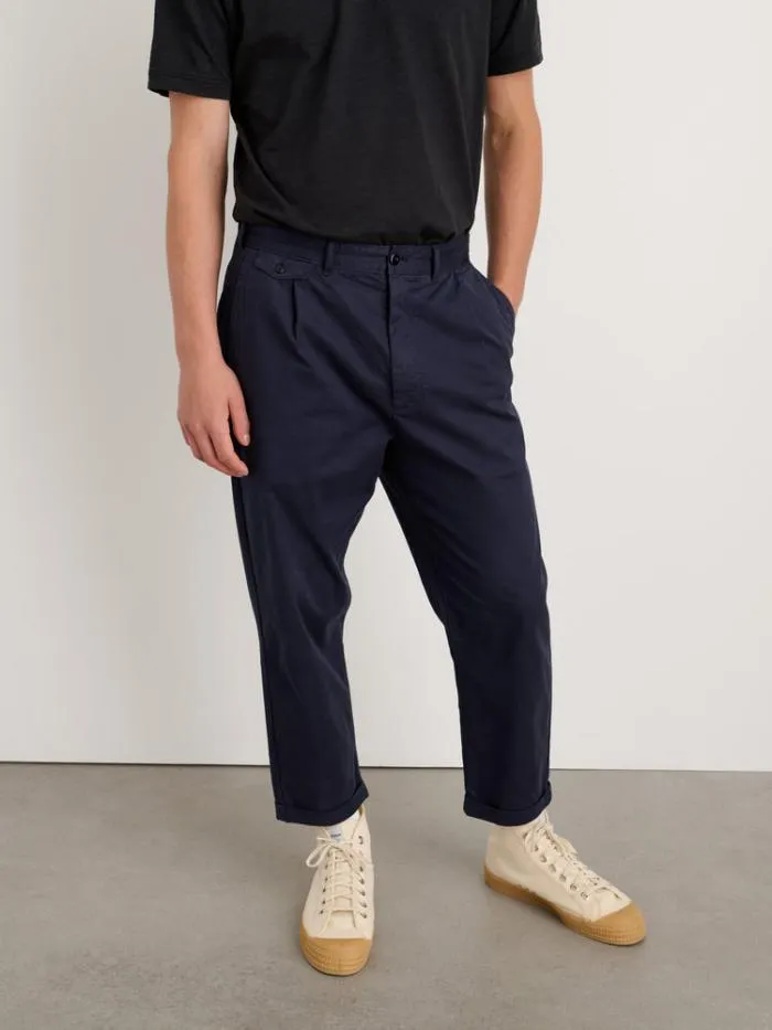 Alex Mill Pants Standard Pleated Pant In Chino Dark Navy 8211 Men