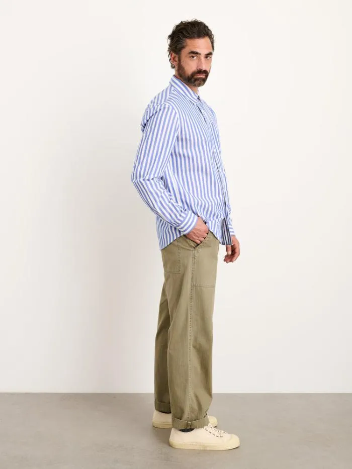 Alex Mill Shirts Mill Shirt In Wide Striped Portuguese Poplin Bluewhite 8211 Men