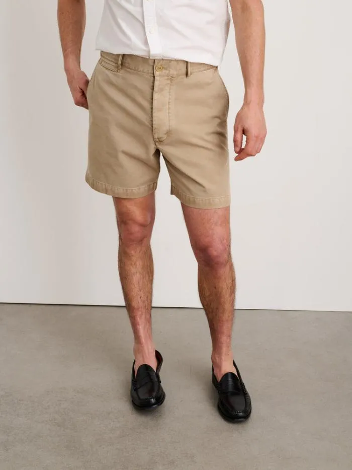 Alex Mill Shorts Flat Front Short In Vintage Washed Chino Faded Khaki 8211 Men