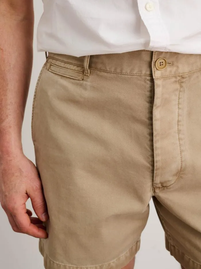 Alex Mill Shorts Flat Front Short In Vintage Washed Chino Faded Khaki 8211 Men