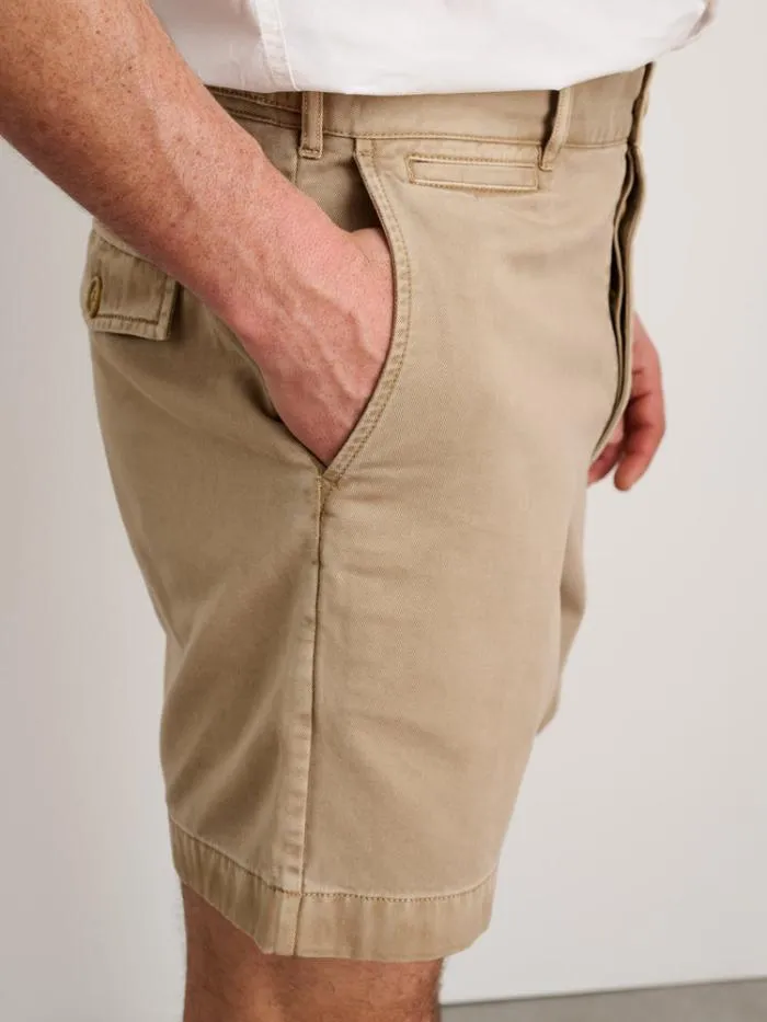 Alex Mill Shorts Flat Front Short In Vintage Washed Chino Faded Khaki 8211 Men