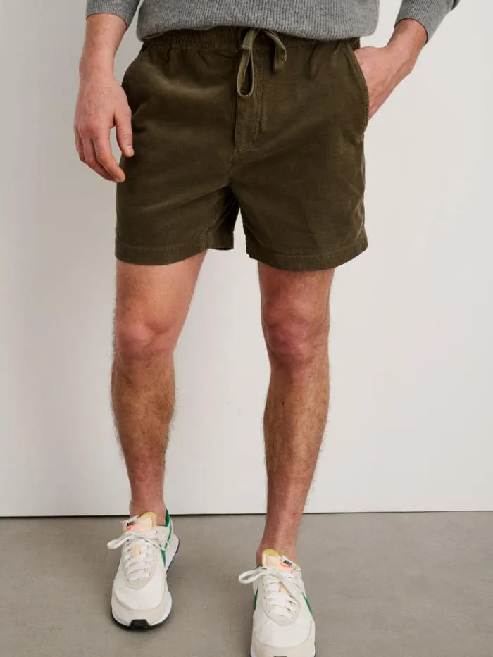 Alex Mill Shorts Pull On Short In Fine Wale Corduroy Military Olive 8211 Men